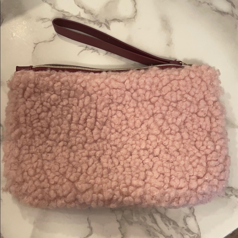 Fuzzy makeup bag